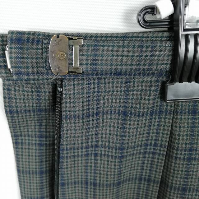 1円 ブラウス チェックスカート 紐タイ 上下3点セット 大きいサイズ 特大 夏物 女子 学生服 大分南高校 白 制服 中古 ランクC EY4343_画像7