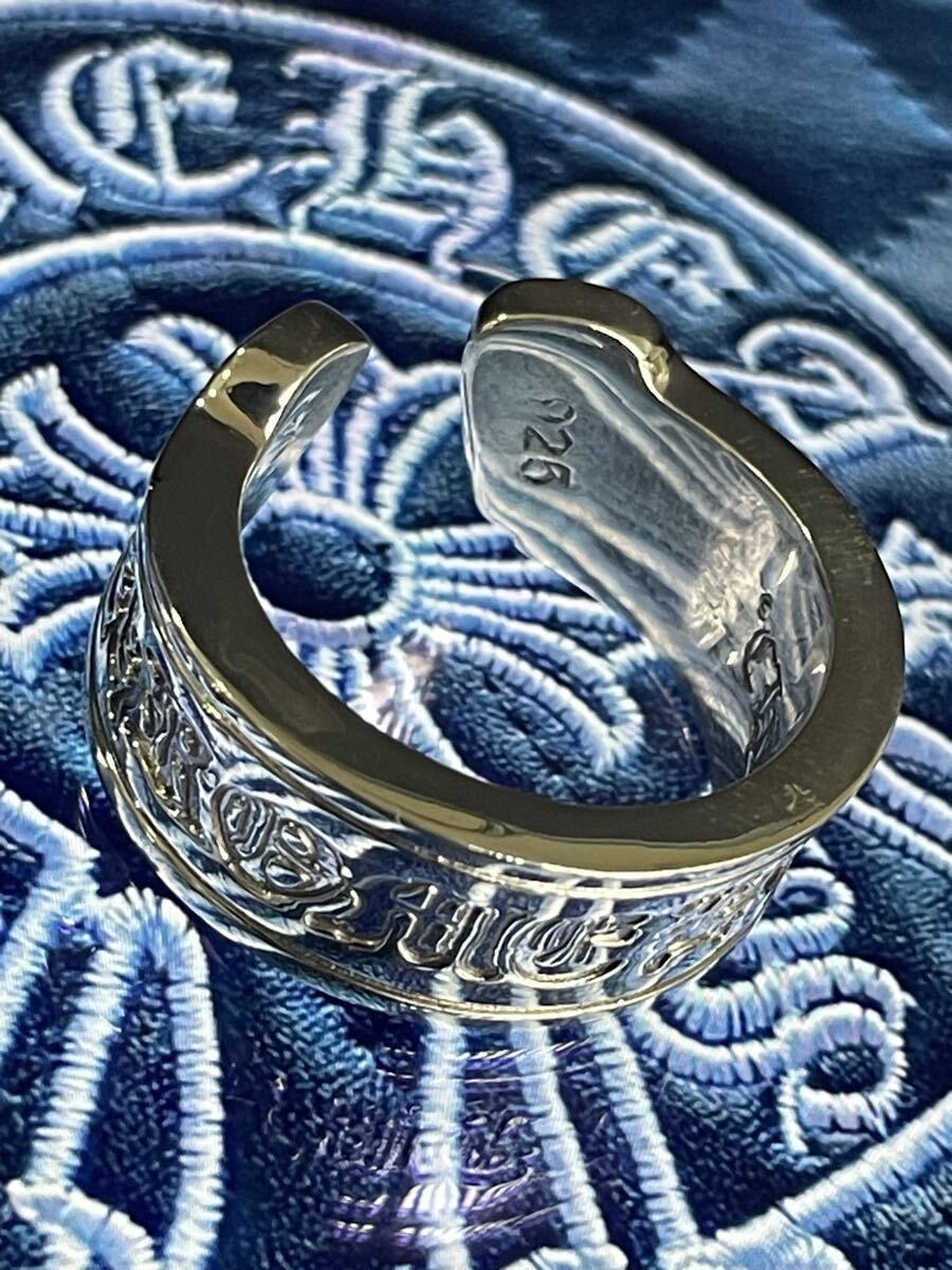 Chrome Hearts スクロールラベルラージリング 20号 スターリングシルバー925 _画像1