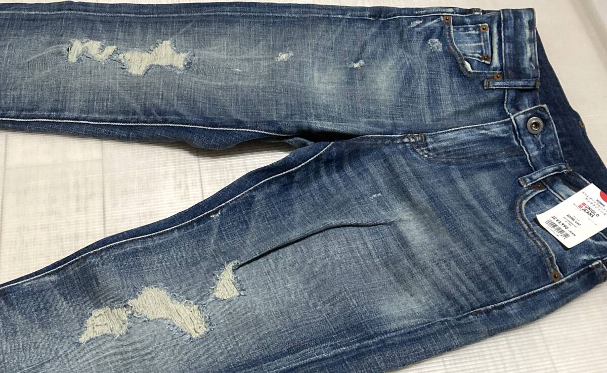 未使用品 UNIQLO ユニクロ スリムボーイフレンドフィット アンクルジーンズ W22 ②_画像3
