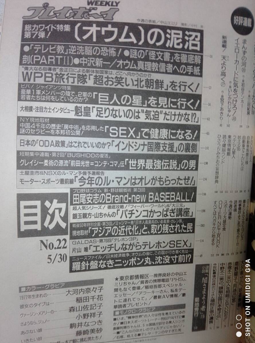 週刊プレイボーイ 1995年5月30日号・1996年1月9日号☆2冊セット〇中山エミリ/生稲晃子/佐藤仁美/遠野奈津子/大河内奈々子/井上晴美pin_画像8