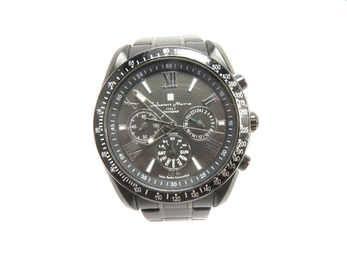 1円開始■ジャンク■ サルバトーレマーラ SM15116 ブラック ソーラー メンズ 腕時計 AC35503_画像1