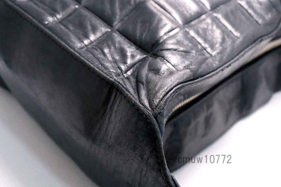 希少美中古■CHANEL 8番台 チョコバー SV金具 レザー ワンショルダーバッグ シャネル■1016ef5295323_画像9