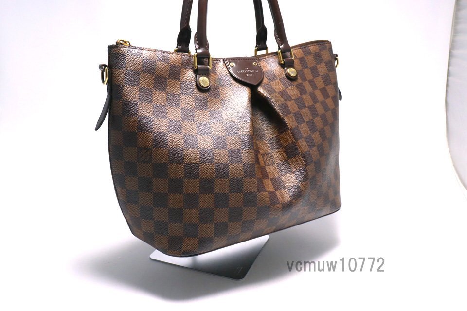 近年モデル希少美中古■LOUIS VUITTON ダミエ シエナMM レザー ハンドバッグ ルイヴィトン■1016uvB4182-O_画像4