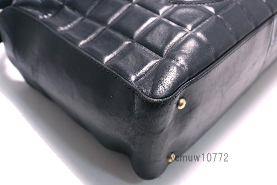 希少美中古■CHANEL 8番台 チョコバー SV金具 レザー ワンショルダーバッグ シャネル■1016ef5295323_画像5