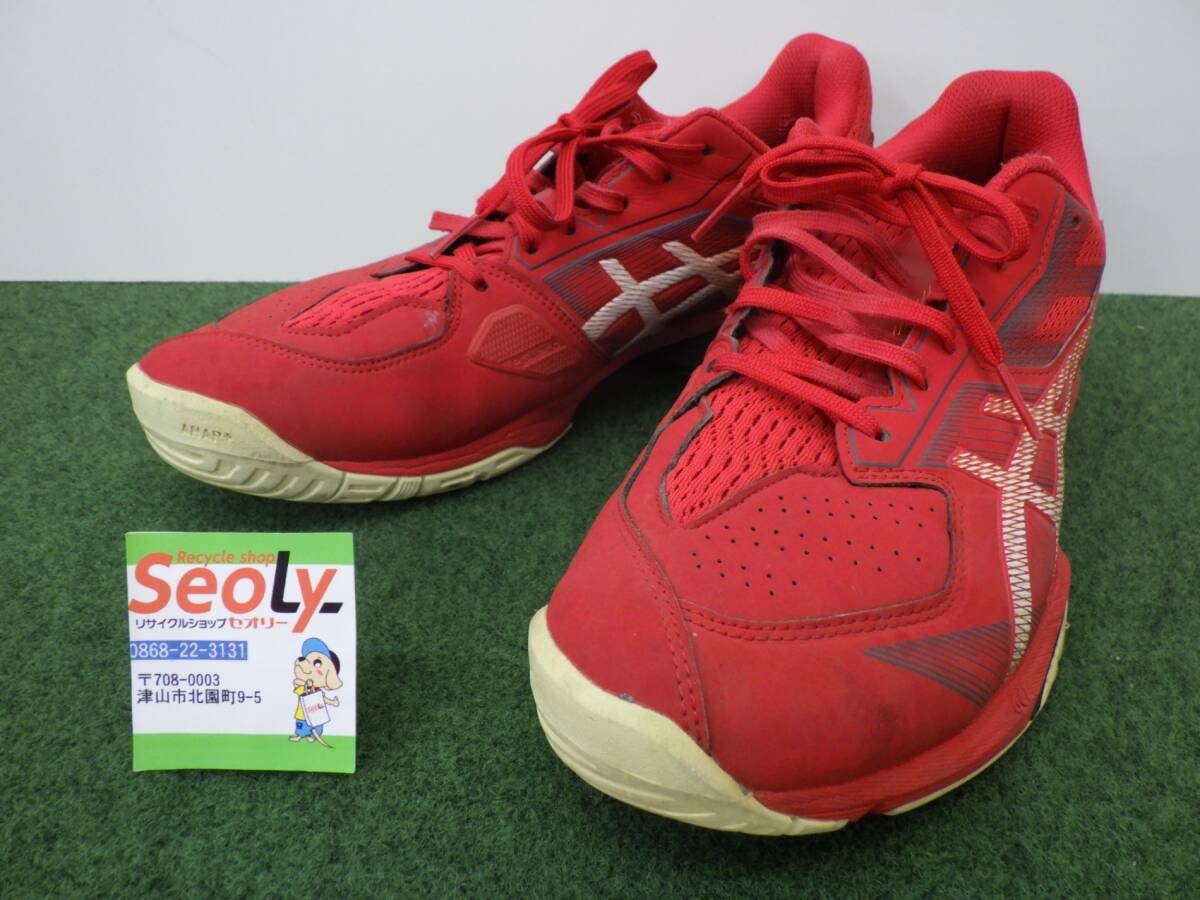 アシックス asics PRESTIGELYTE テニス シューズ スニーカー 27㎝ 赤 レッド 男性用 中古品 251028_画像1