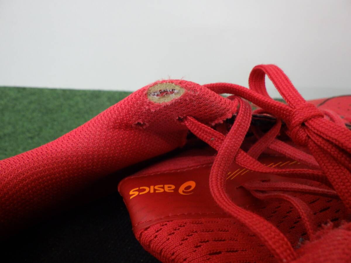 アシックス asics PRESTIGELYTE テニス シューズ スニーカー 27㎝ 赤 レッド 男性用 中古品 251028_画像5