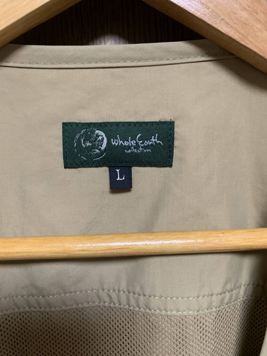 L【whole Earth｜ベスト】ホールアース ベージュ系 ナイロン メッシュ デサント_画像4