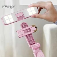 LEDライト付き スマホ用セルカ棒 ホワイト_画像3