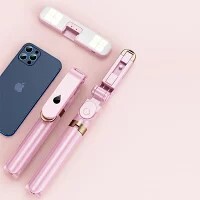 LEDライト付き スマホ用セルカ棒 ホワイト_画像4