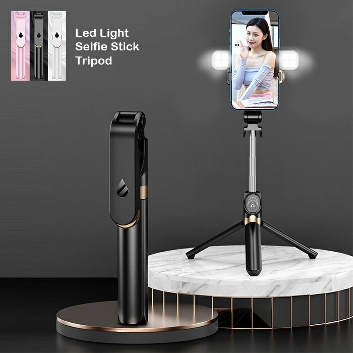 LEDライト付き スマホ用セルカ棒 ホワイト_画像2