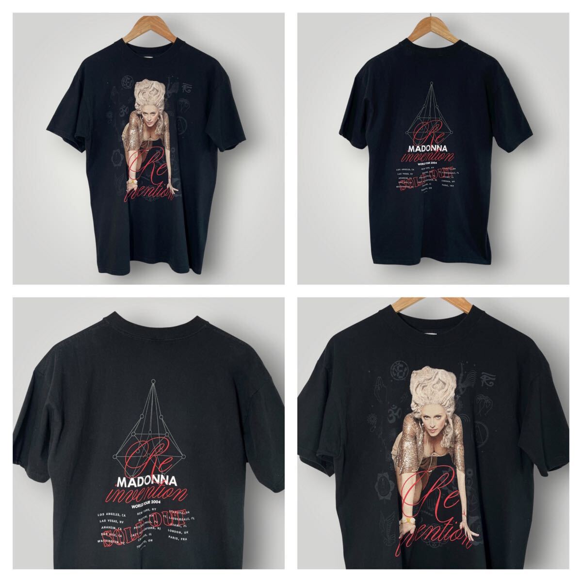 2004 マドンナ Re-Invention ツアーTシャツ L anvil製 両面プリント 黒 美品 古着 ヴィンテージTシャツ_画像8