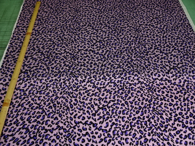 国産/最高級毛編服地/毛100%/極/天竺/レオパード/PK/4ｍ/管w98_画像4