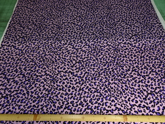 国産/最高級毛編服地/毛100%/極/天竺/レオパード/PK/4ｍ/管w98_画像5