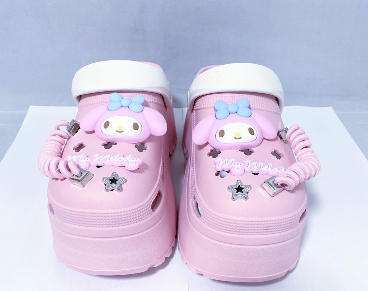 【限定 新品未使用品】サンリオ　マイメロディ　厚底クロックス　クロッグサボサンダル　L／約24.0cm　送料無料_画像2