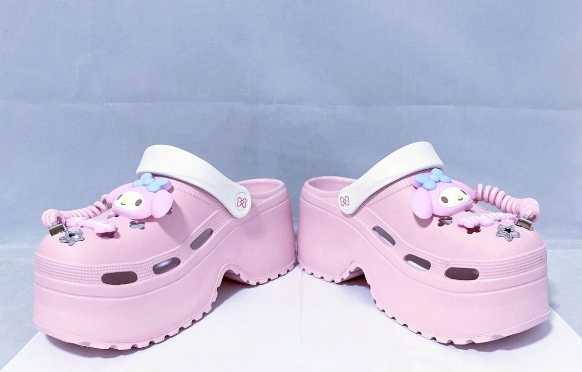 【限定 新品未使用品】サンリオ　マイメロディ　厚底クロックス　クロッグサボサンダル　L／約24.0cm　送料無料_画像5