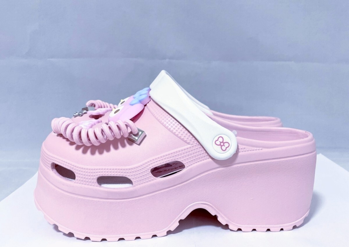 【限定 新品未使用品】サンリオ　マイメロディ　厚底クロックス　クロッグサボサンダル　L／約24.0cm　送料無料_画像3
