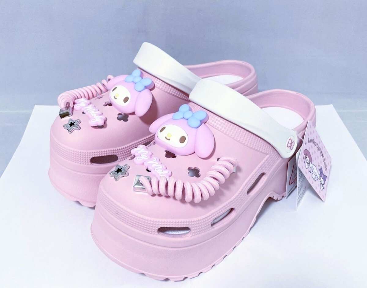 【限定 新品未使用品】サンリオ　マイメロディ　厚底クロックス　クロッグサボサンダル　L／約24.0cm　送料無料_画像1