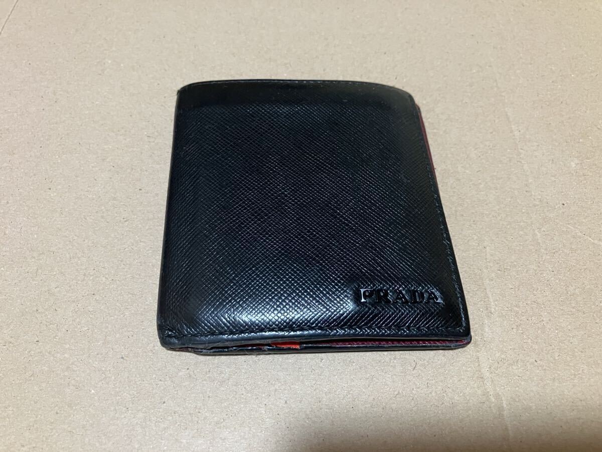 PRADA プラダ 二つ折り財布 ブラック_画像4