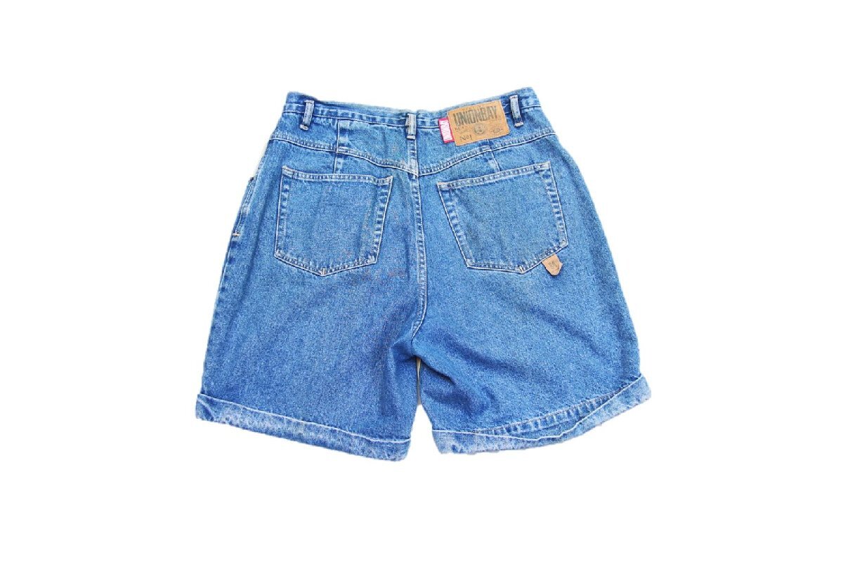 90s 00s VINTAGE ヴィンテージ USED 古着 Union Bay Cotton Denim Wide Shorts ユニオンベイ コットン デニム ワイドショーツ W32 刺繍_画像2