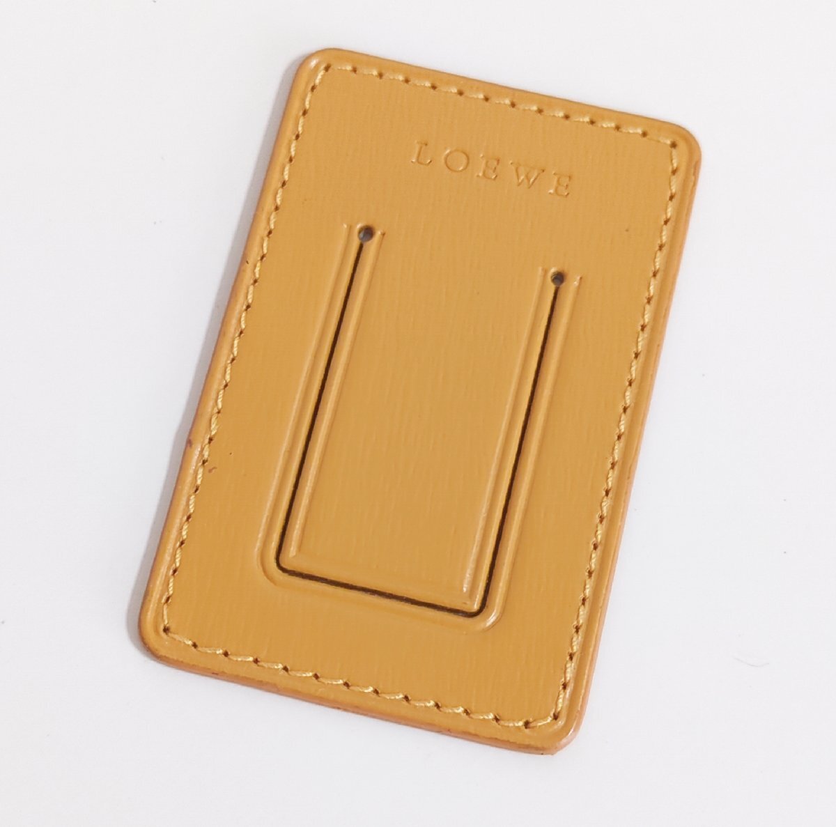 S2759●送料198円～ 美品 LOEWE ロエベ マネークリップ レザー 札ばさみ イエロー系