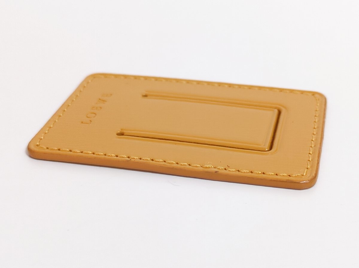 S2759●送料198円～ 美品 LOEWE ロエベ マネークリップ レザー 札ばさみ イエロー系