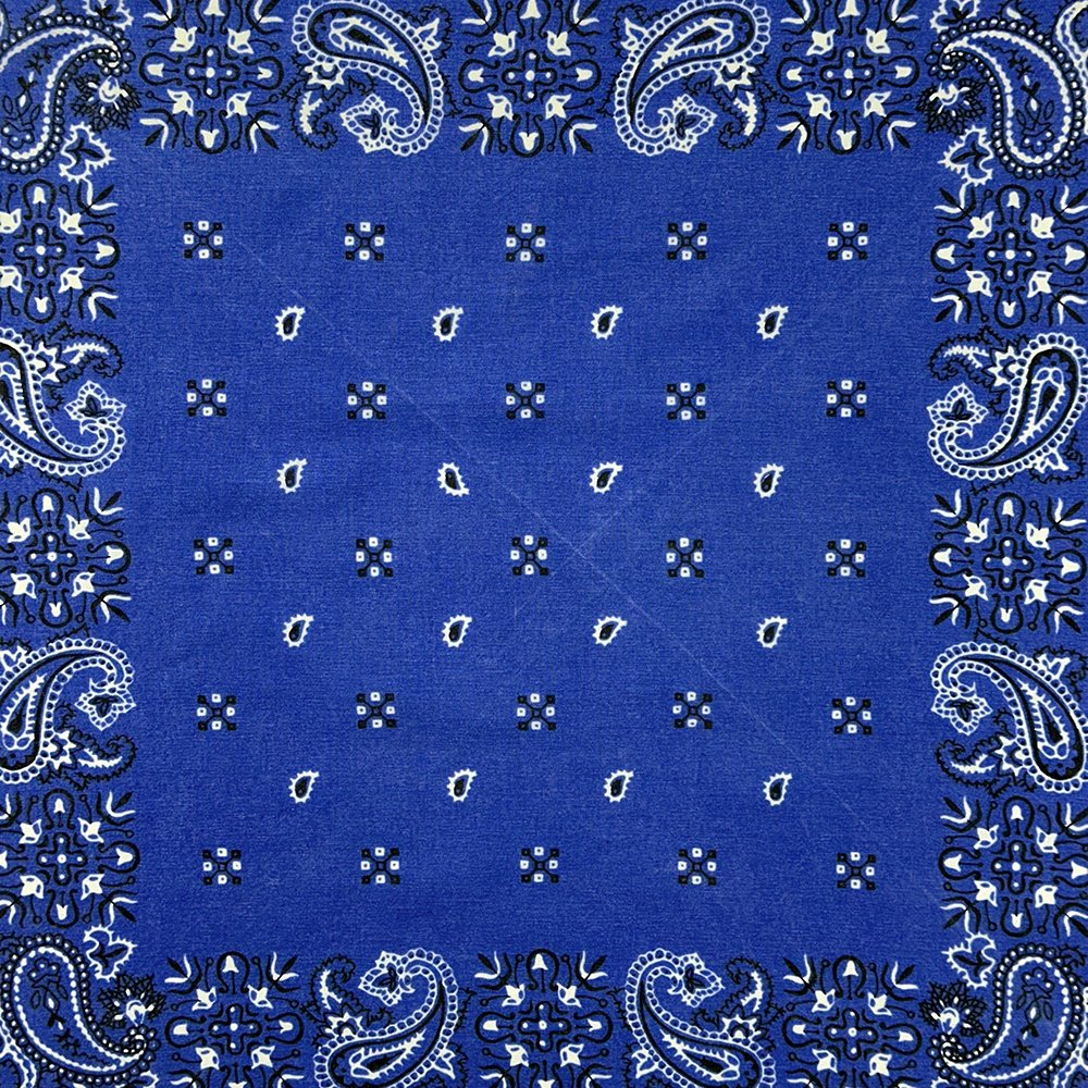 80s ビンテージ MADE IN USA製 バンダナ 青 ロイヤルブルー クロス ペイズリー PARIS パリス RN 13960 米国製 JAY AMDAMAS ジェイアダムス_画像2