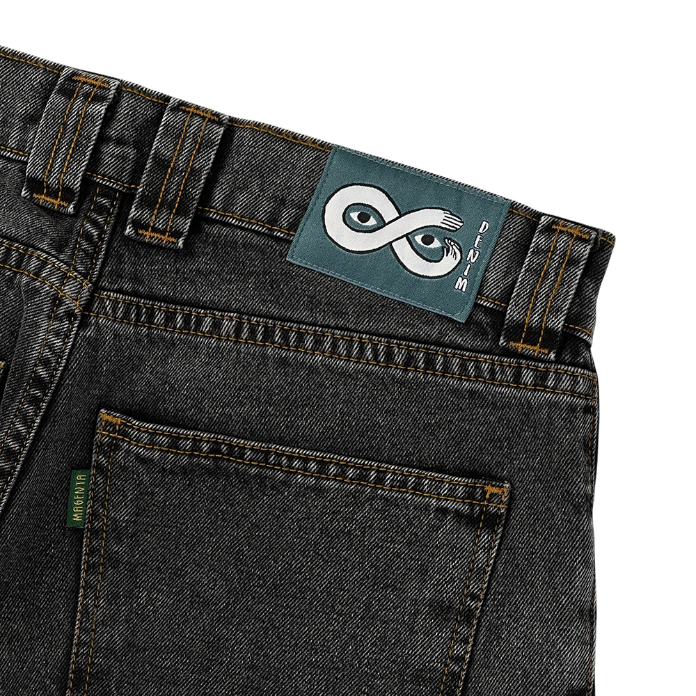 MAGENTA OG DENIM バギー デニム S 墨黒 フェード ブラック 黒 ジーンズ ワイド マゼンタ スケートボード 極美品 JEANS // POLAR BIG BOY_画像8