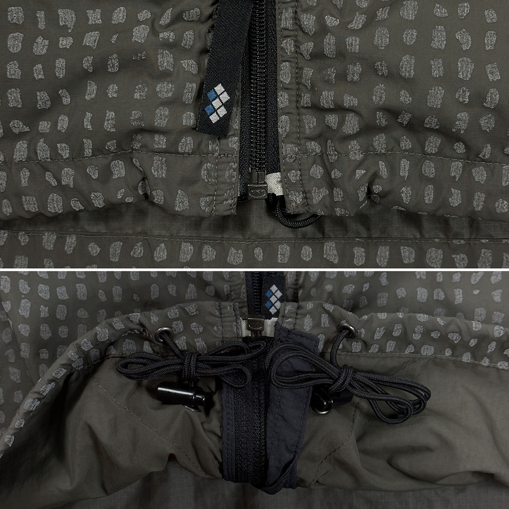 名作 90s mont-bell モンベル リフレックウィンド ジャケット XL オリーブ カーキ リフレクター 総柄 オールド ビンテージ /mars patagonia_画像9