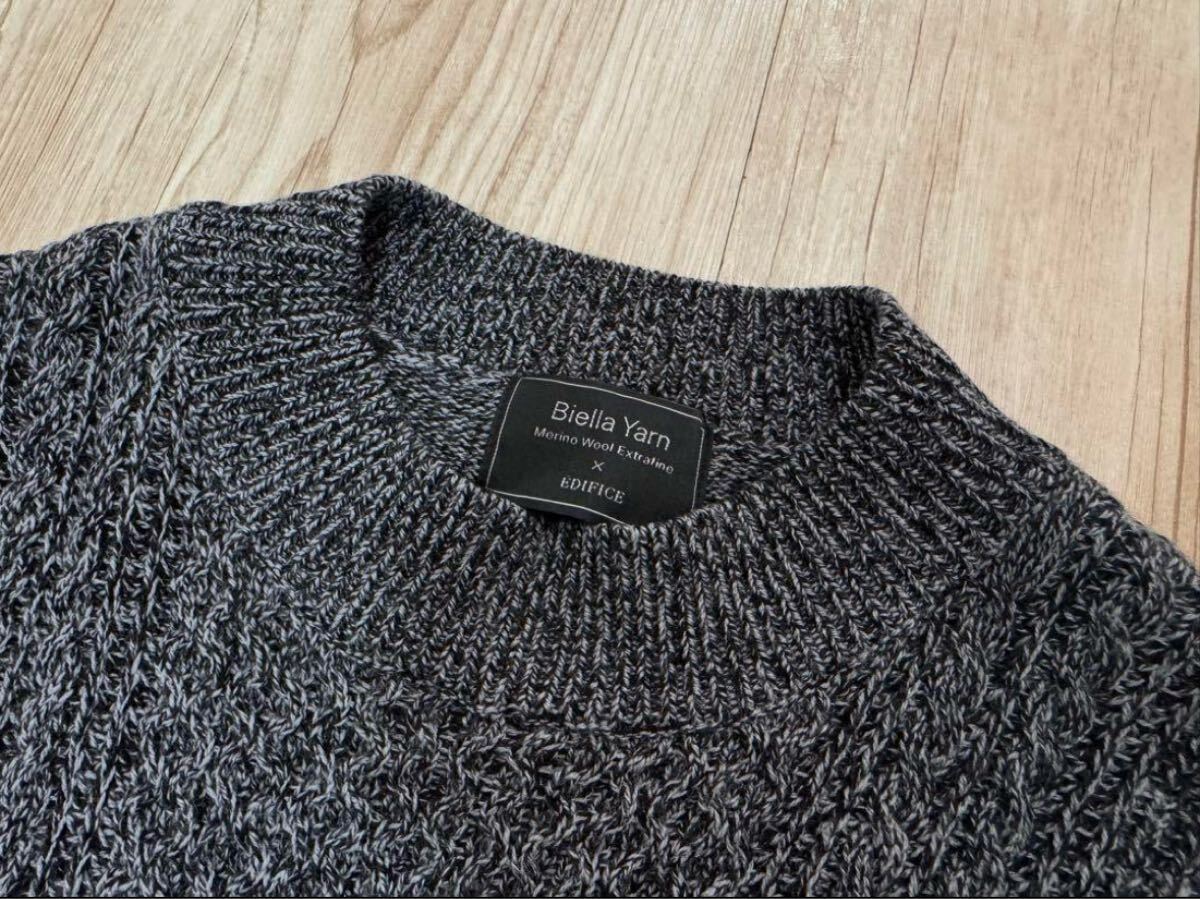 EDIFICE ビエラヤーン 7ゲージケーブルモックネックニット_画像3