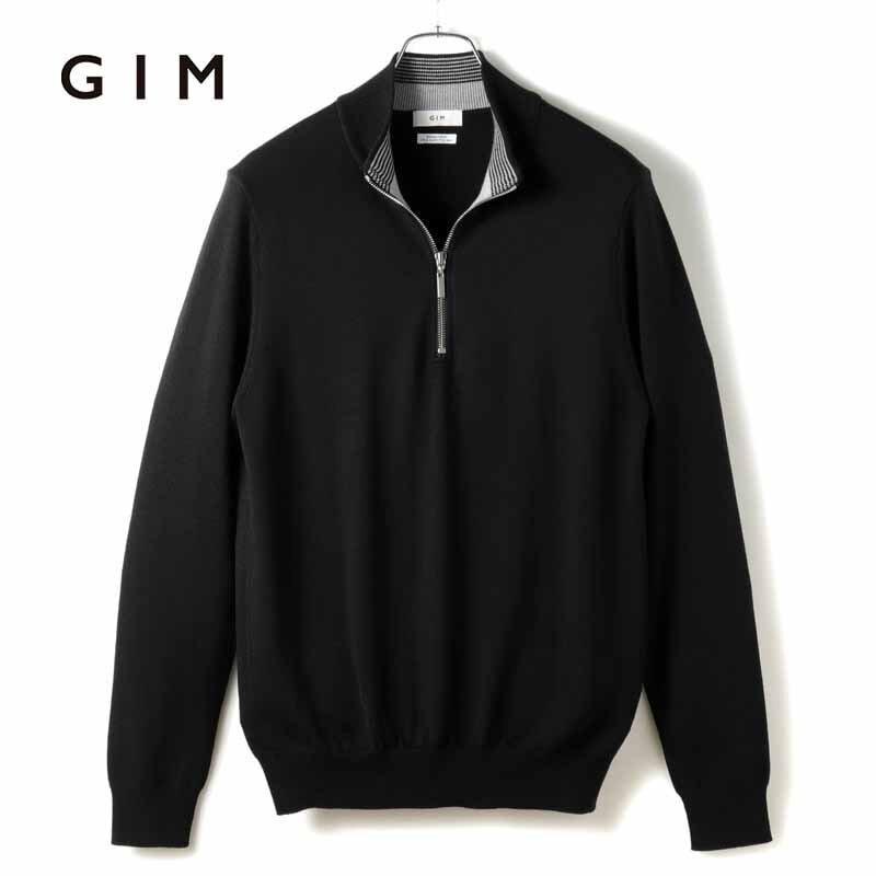 GIM(ジム) / Super140'sウルトラスーパーファインウール14Gハーフジップニット [gim2540033-M]_画像1
