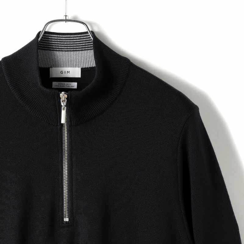 GIM(ジム) / Super140'sウルトラスーパーファインウール14Gハーフジップニット [gim2540033-M]_画像3