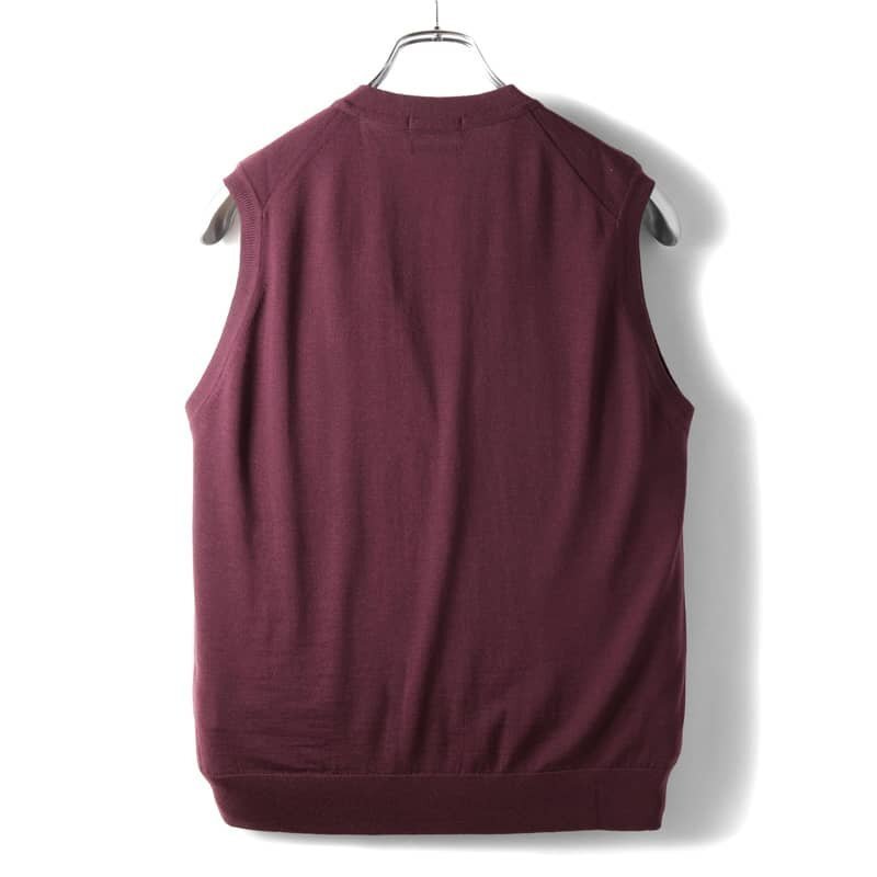 ◆【gim(ジム)/秋冬/Super140'sウルトラスーパーファインウール30G Vネックニットベスト】[gim2370407-48]_画像2