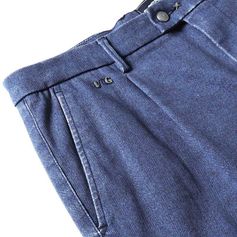 tramarossa(トラマロッサ) / ヘリンボーン柄コットンスーパーストレッチ1プリーツテーパードパンツ(ALBERTO) [trm2510181-32]_画像5