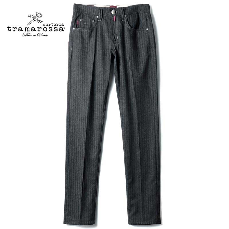 tramarossa(トラマロッサ) / ウールストレッチライトフランネルヘリンボーンテーパードパンツ(MICHELANGELO ZIP) [trm2510171-32]_画像1