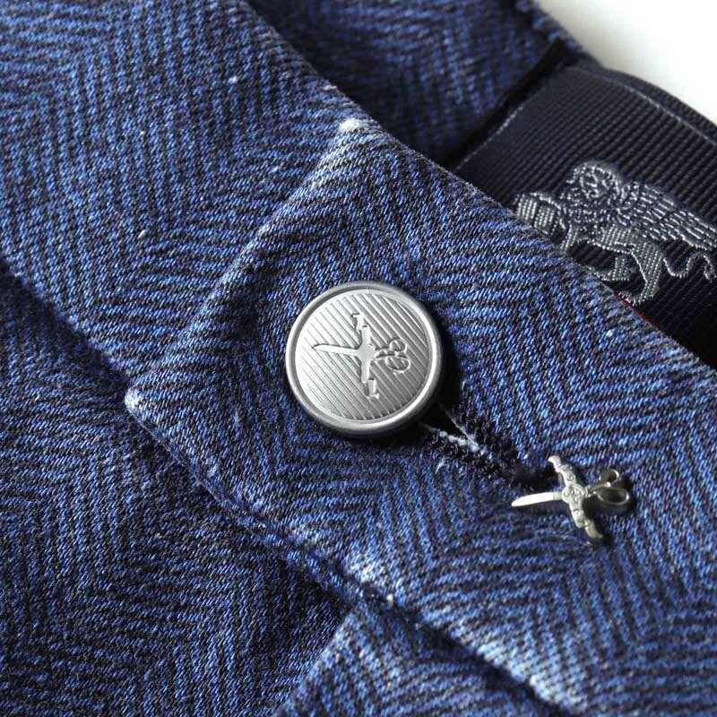 tramarossa(トラマロッサ) / ヘリンボーン柄コットンスーパーストレッチ1プリーツテーパードパンツ(ALBERTO) [trm2510181-32]_画像3