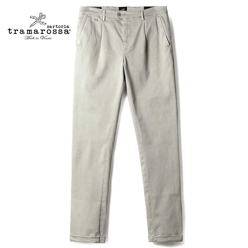 tramarossa(トラマロッサ) / ガーメントダイコットンスーパーストレッチドリル1プリーツテーパードパンツ(ALBERTO) [trm2510122-31]_画像1