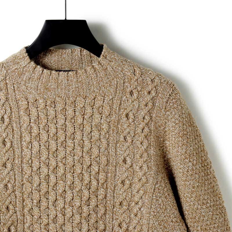 Drumohr(ドルモア) / スーパージーロンラムズウールミドルゲージシームレスモックネックアランニット(D4W125AR) [drm2520183-48]_画像3