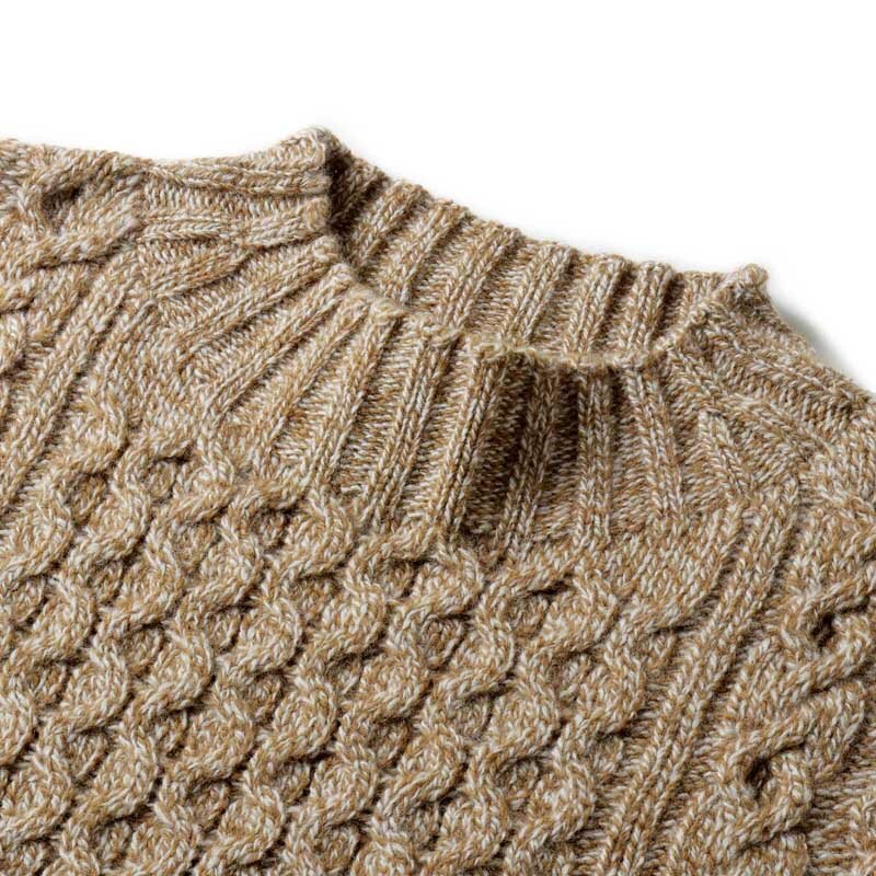 Drumohr(ドルモア) / スーパージーロンラムズウールミドルゲージシームレスモックネックアランニット(D4W125AR) [drm2520183-48]_画像5