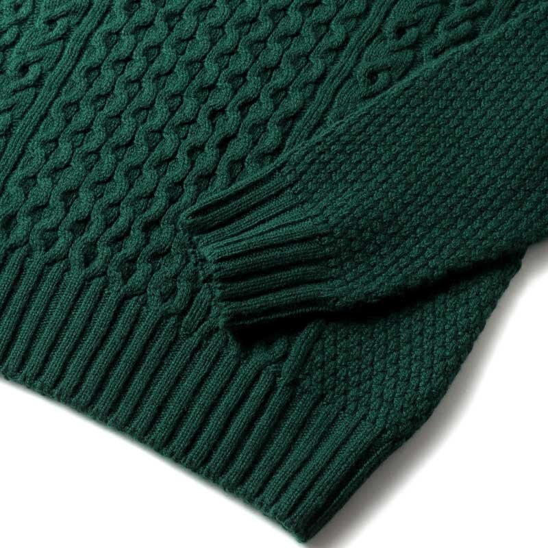 Drumohr(ドルモア) / スーパージーロンラムズウールミドルゲージシームレスモックネックアランニット(D4W125AR) [drm2520186-48]_画像4