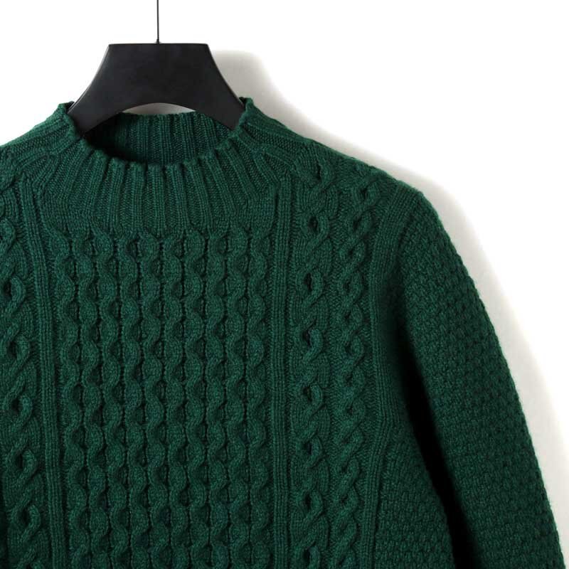 Drumohr(ドルモア) / スーパージーロンラムズウールミドルゲージシームレスモックネックアランニット(D4W125AR) [drm2520186-48]_画像3