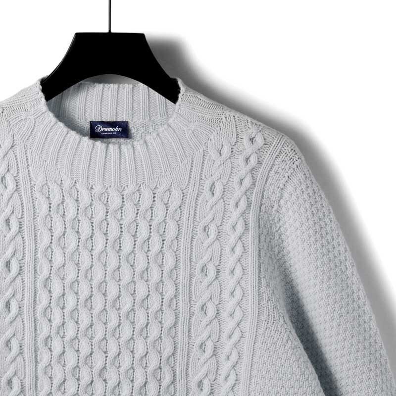 Drumohr(ドルモア) / スーパージーロンラムズウールミドルゲージシームレスモックネックアランニット(D4W125AR) [drm2520187-46]_画像3