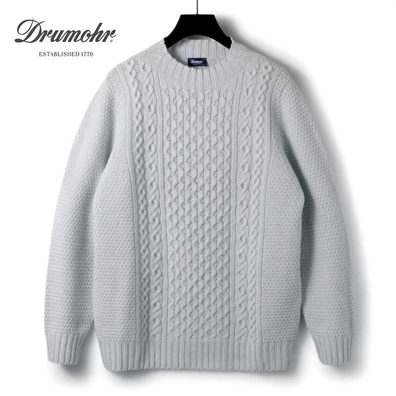 Drumohr(ドルモア) / スーパージーロンラムズウールミドルゲージシームレスモックネックアランニット(D4W125AR) [drm2520187-46]_画像1