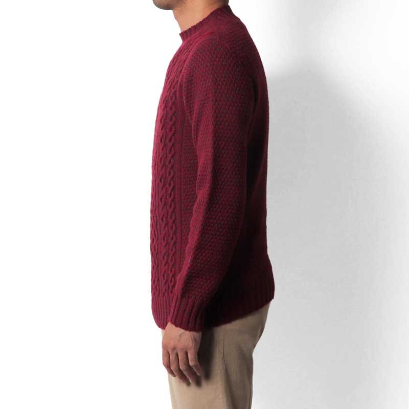 Drumohr(ドルモア) / スーパージーロンラムズウールミドルゲージシームレスモックネックアランニット(D4W125AR) [drm2520187-46]_画像10