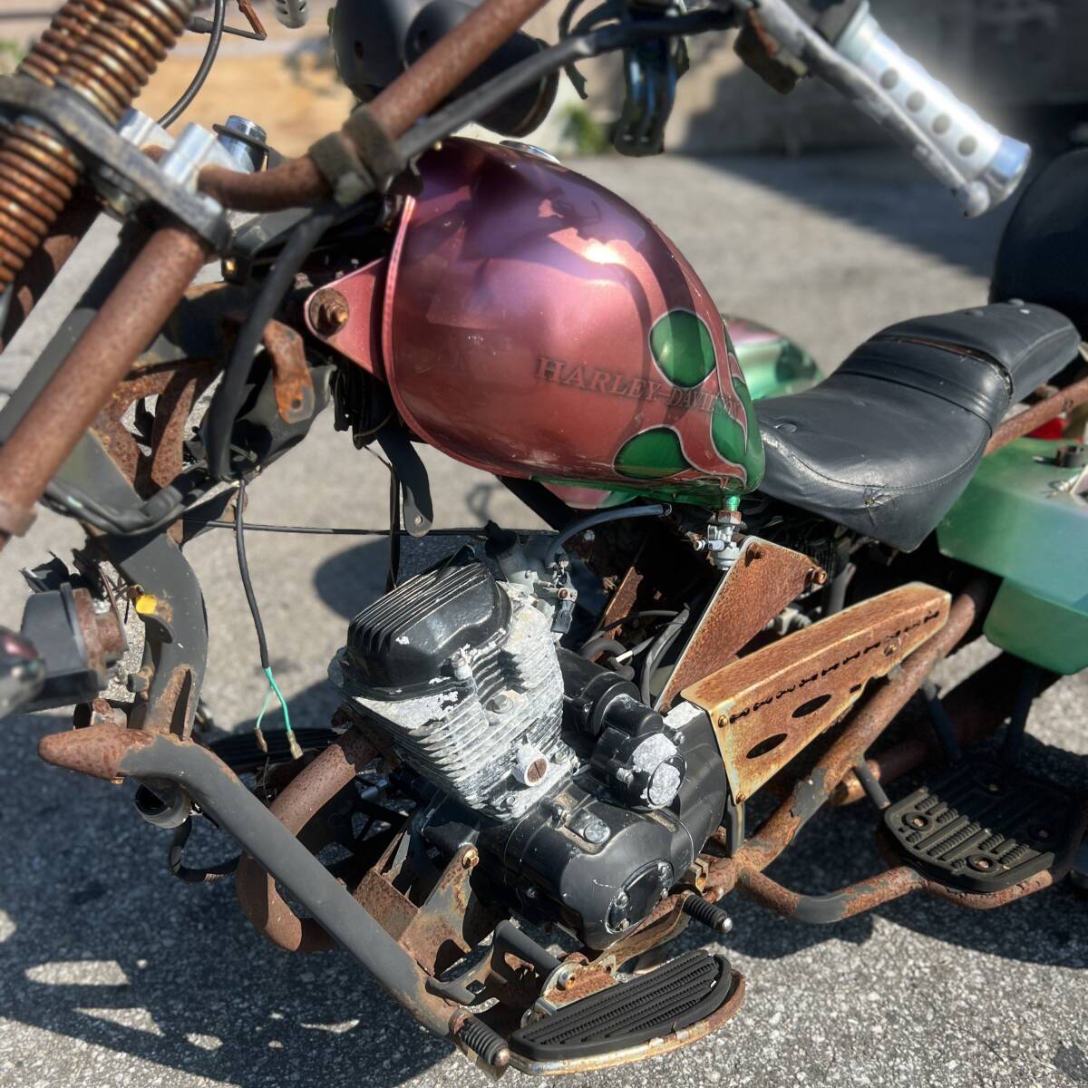 滋賀県発 中華トライク？ 200cc 部品取り バイク 旧車 オブジェ_画像6