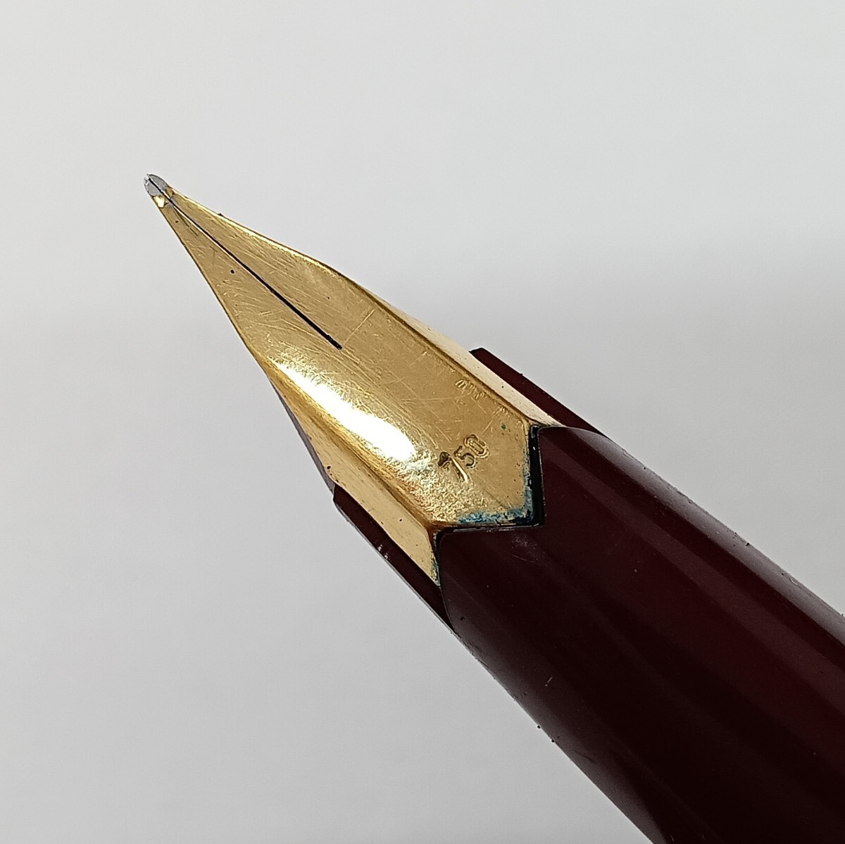 【10721-2】モンブラン MONTBLANC 吸入式 万年筆 NO.121 ペン先750刻印 筆記未確認 現状品_画像2