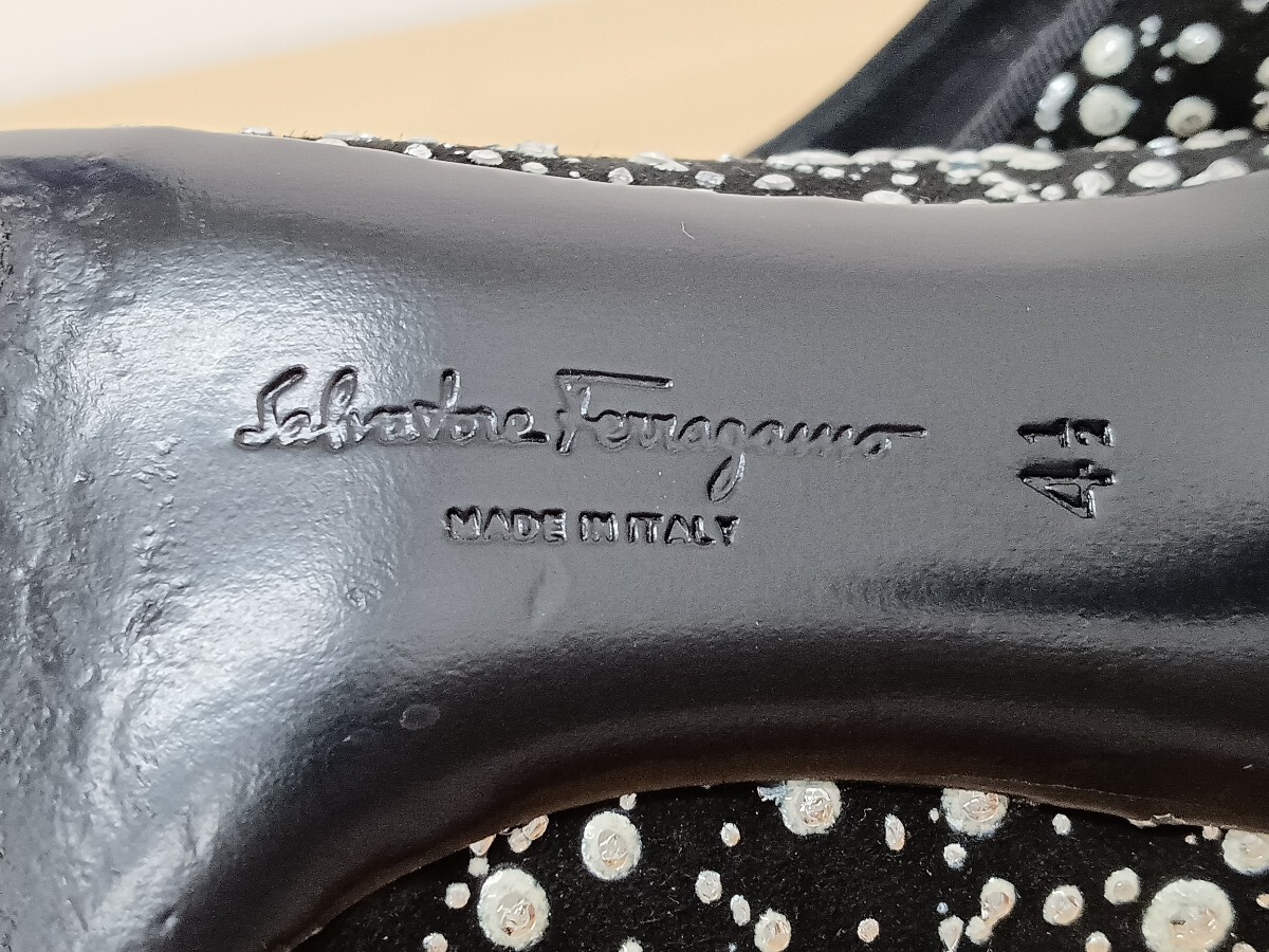 【10806-4】サルヴァトーレフェラガモ ヴァラリボン ドット パンプス 4 1/2 ハイヒール SalvatoreFerragamo_画像10