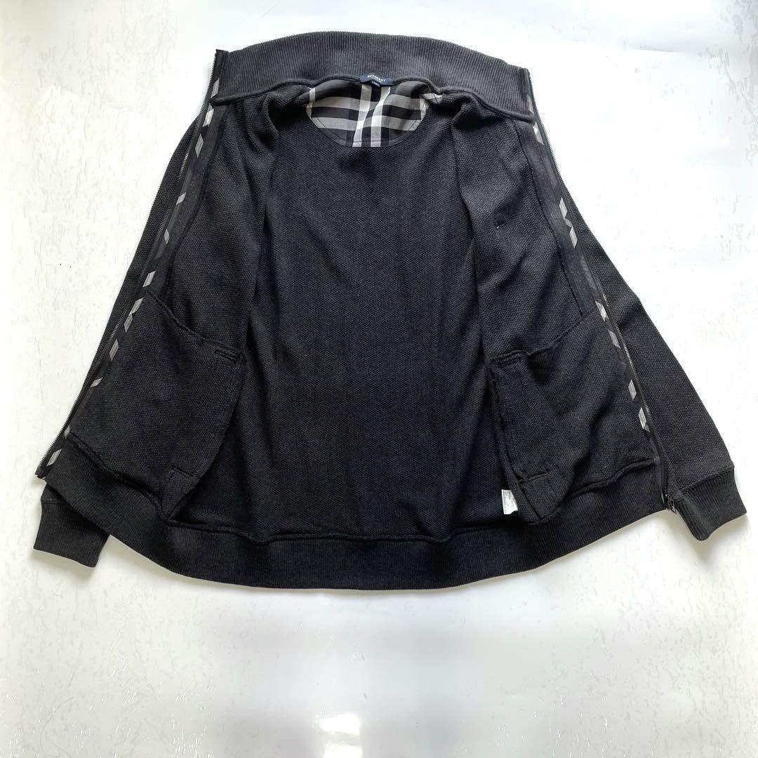 バーバリーロンドン BURBERRY LONDON フルジップアップカーディガン 羽織  LL 大きいサイズ チェック ホースロゴ刺繍_画像5