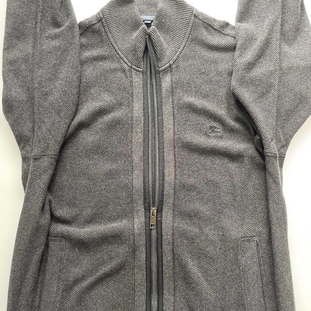 バーバリーロンドン BURBERRY LONDON フルジップアップカーディガン 羽織  LL 大きいサイズ チェック ホースロゴ刺繍_画像6