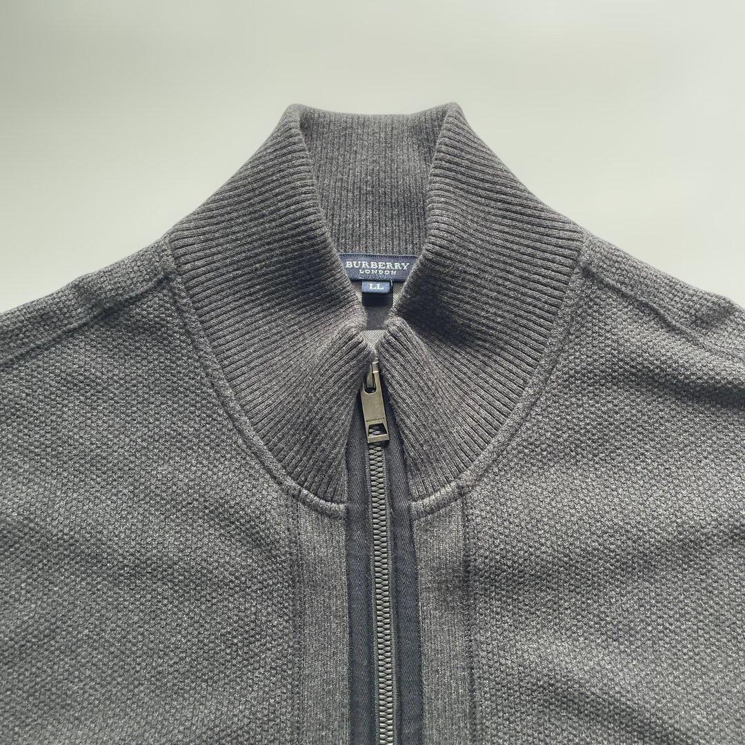 バーバリーロンドン BURBERRY LONDON フルジップアップカーディガン 羽織  LL 大きいサイズ チェック ホースロゴ刺繍_画像7