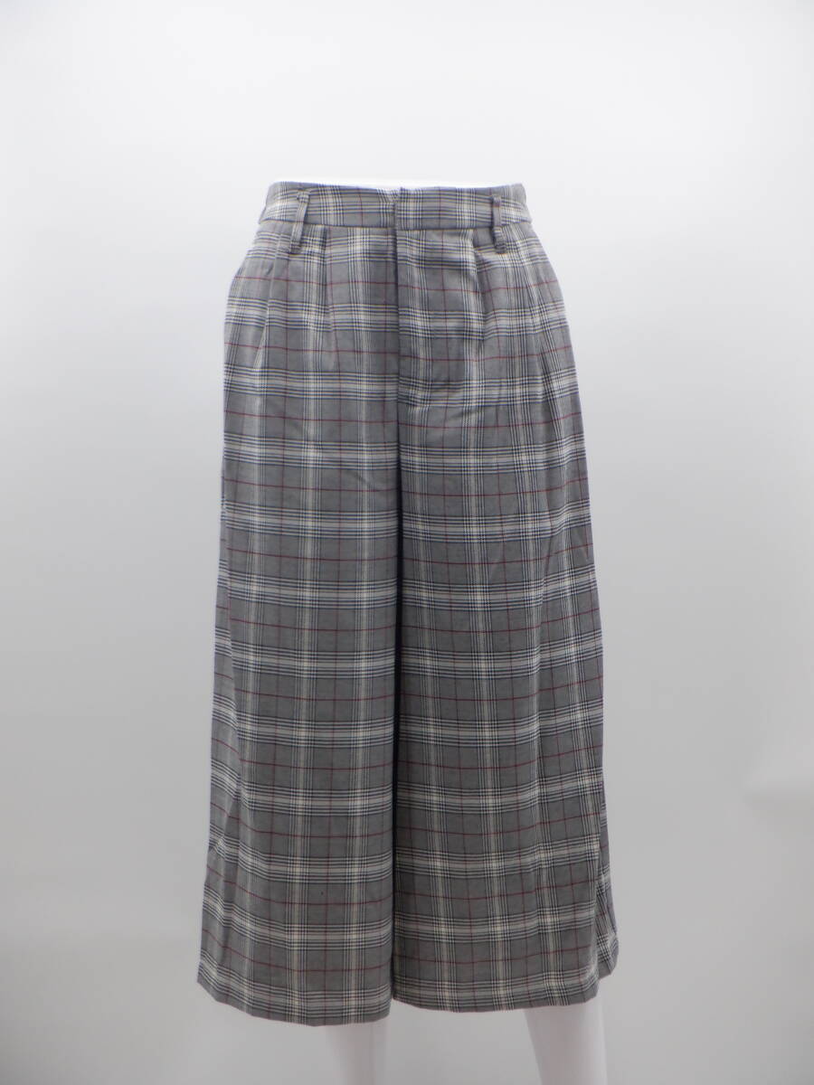 【新品】【INGNI イング】グレンチェック ガウチョパンツ/グレー【同梱可能】【パンツ】【ボトムス】_画像1